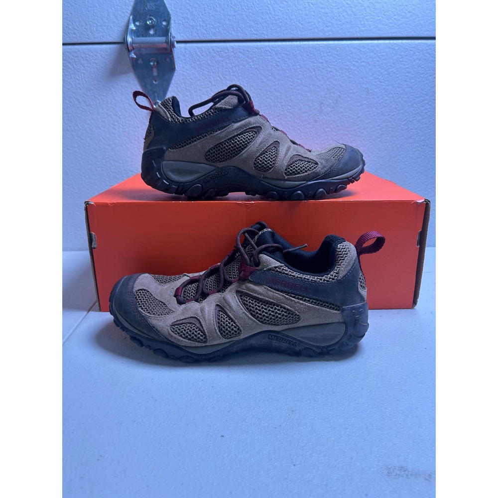 Merrell Moab Hiking Shoes Brown Burgundy Womens 8.5 #3102
